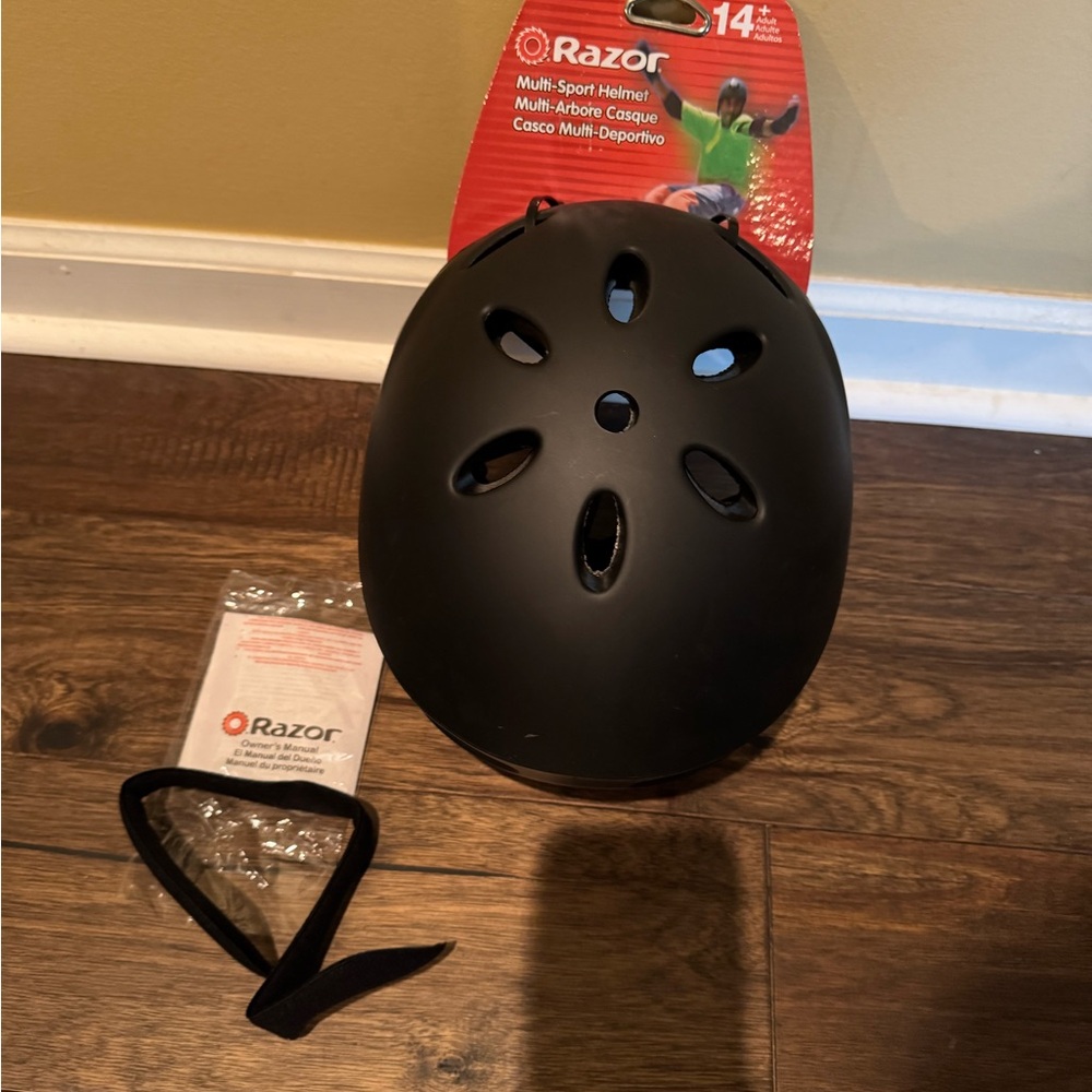 NWT- Razor Matte Black Sports Helmet -size large